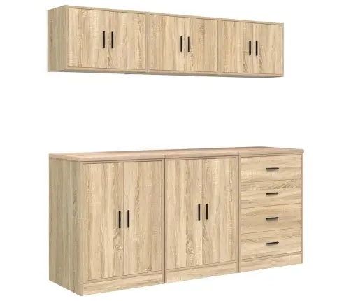 Garaažikapid 6 Tk, Sonoma Tamm, Tehispuit