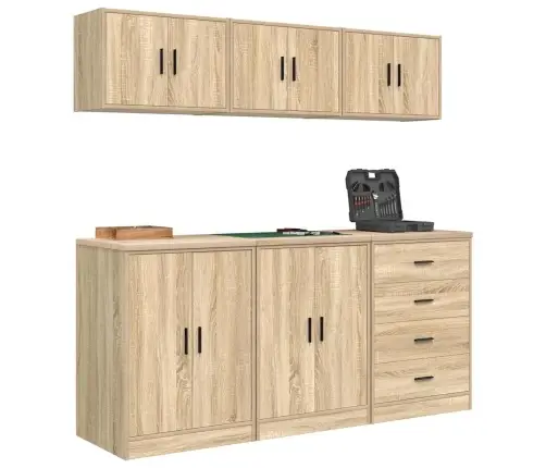 Garaažikapid 6 Tk, Sonoma Tamm, Tehispuit