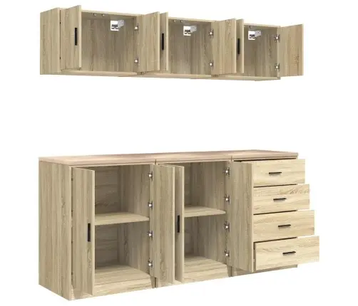 Garaažikapid 6 Tk, Sonoma Tamm, Tehispuit