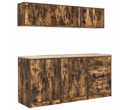 Garāžas Skapji, 6 Gab., Ozolkoka Krāsa, Inženierijas Koks Vidaxl