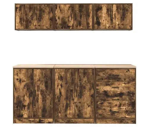 Garāžas Skapji, 6 Gab., Ozolkoka Krāsa, Inženierijas Koks Vidaxl