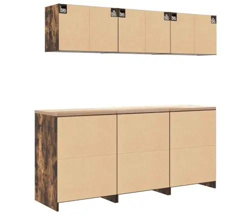 Garāžas Skapji, 6 Gab., Ozolkoka Krāsa, Inženierijas Koks Vidaxl