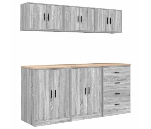 Garažo Spintos, 6 Vnt., Pilkos, Mediena