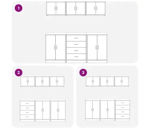 Garažo Spintos, 6 Vnt., Pilkos, Mediena
