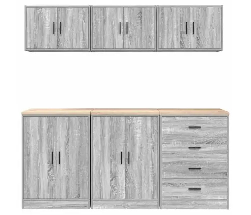 Garažo Spintos, 6 Vnt., Pilkos, Mediena