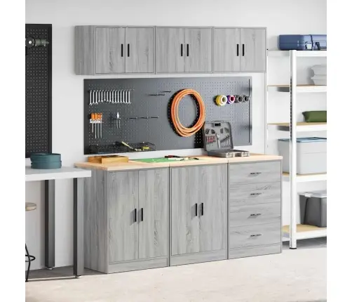 Garažo Spintos, 6 Vnt., Pilkos, Mediena