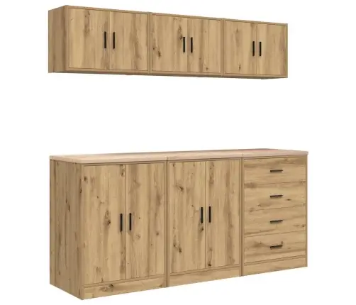 Garažo Spintos, 6 Vnt., Artisano Ąžuolo, Mediena