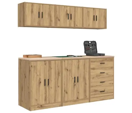 Garažo Spintos, 6 Vnt., Artisano Ąžuolo, Mediena