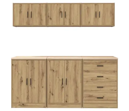 Garažo Spintos, 6 Vnt., Artisano Ąžuolo, Mediena