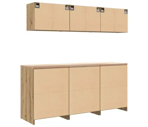 Garažo Spintos, 6 Vnt., Artisano Ąžuolo, Mediena