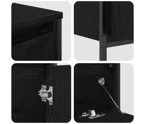 Vannas Istabas Mēbeļu Komplekts Ar Plauktu 3 Pcs Melns Ozols Vidaxl