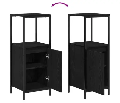 Vannas Istabas Mēbeļu Komplekts Ar Plauktu 3 Pcs Melns Ozols Vidaxl