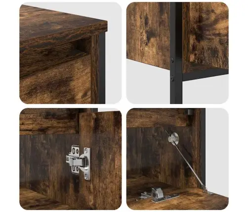 3 Daļu Vannas Istabas Mēbeļu Komplekts Ar Dūmu Ozolu Un Inženierijas Koku Vidaxl