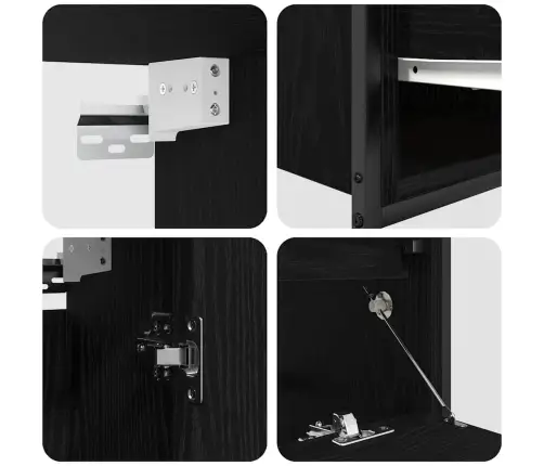 Vannitoa Mööbleset 5 Pcs Must 76.5 X 35 X 95 Cm Tehispuit