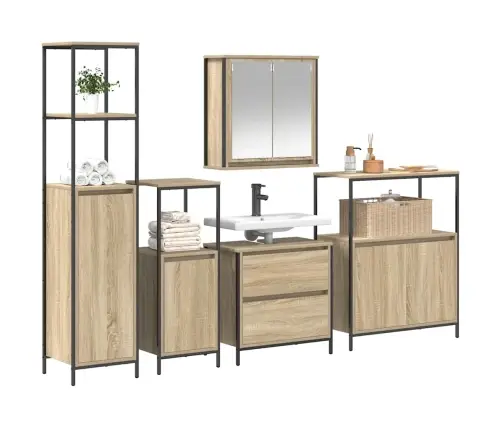 Vannas Istabas Mēbeļu Komplekts 5 Pcs Bēša 76.5 X 35 X 95 Cm Vidaxl