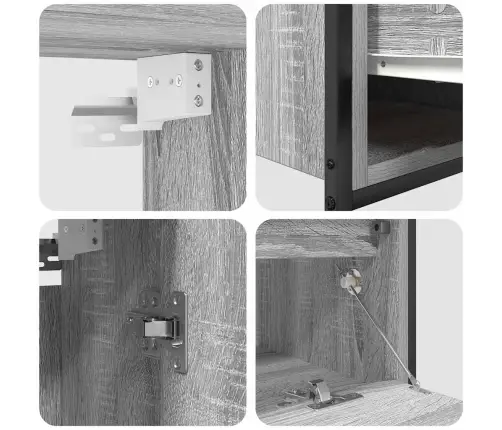 5 Daļu Vannas Istabas Mēbeļu Komplekts Pelēkā Sonoma Inženierijas Kokā Vidaxl