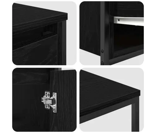 Vannas Istabas Mēbeļu Komplekts Ar Atvilktni 2 Pcs Melns Ozols Vidaxl