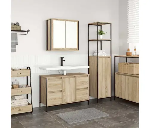 Vannas Istabas Mēbeļu Komplekts Ar Atvilktni Ar Plauktu 2 Pcs Vidaxl