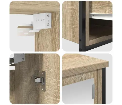 5 Daļu Vannas Istabas Mēbeļu Komplekts No Sonoma Ozola Inženierijas Koka Vidaxl