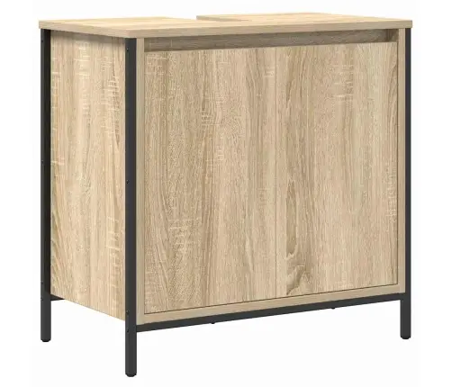 5 Daļu Vannas Istabas Mēbeļu Komplekts No Sonoma Ozola Inženierijas Koka Vidaxl