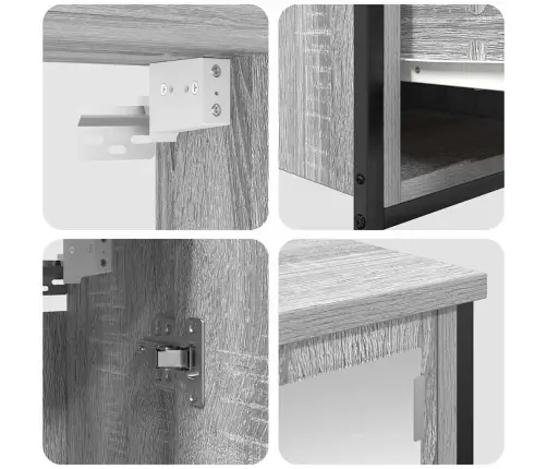 5 Gabalu Vannasistabas Mēbeļu Komplekts Pelēkā Sonomā Vidaxl