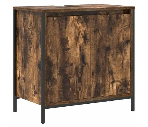 3 Daļu Vannasistabas Mēbeļu Komplekts Dūmu Ozola Krāsā - Inženierijas Koks Vidaxl