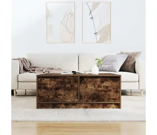 Kafijas Galdiņš Ar Atvilktnēm, Ozola Krāsa, 100X100X40 Cm Vidaxl