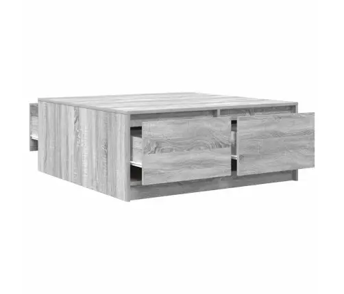 Kavos Staliukas Su Stalčiais, Pilkas Sonoma, 100X100X40 Cm