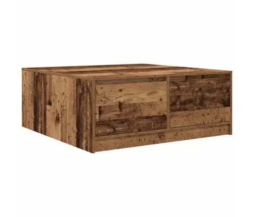 Kafijas Galdiņš Ar Atvilktnēm, Veca Koka Krāsā, 100X100X40 Cm Vidaxl