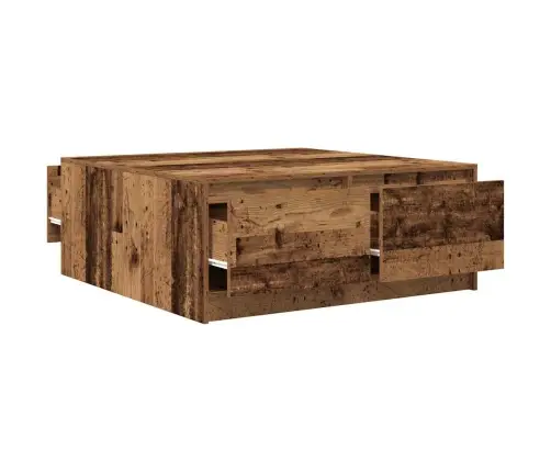 Kafijas Galdiņš Ar Atvilktnēm, Veca Koka Krāsā, 100X100X40 Cm Vidaxl