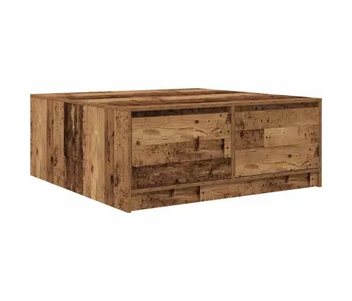 Kafijas Galdiņš Ar Atvilktnēm, Veca Koka Krāsā, 100X100X40 Cm Vidaxl