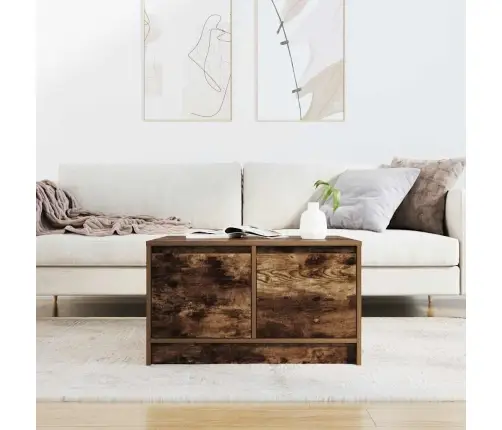 Kafijas Galdiņš Ar Atvilktnēm, Ozola Krāsa, 70,5X70X40 Cm Vidaxl