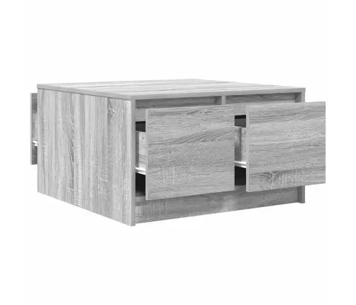 Kavos Staliukas Su Stalčiais, Pilkas Sonoma, 70,5X70X40 Cm Kavos Staliukas Su Stalčiais, Pilkas Sonoma, 70,5X70X40 Cm