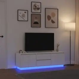 Tv Skapītis Ar Led Apgaismojumu, Balts, 160,5X41X50 Cm Vidaxl
