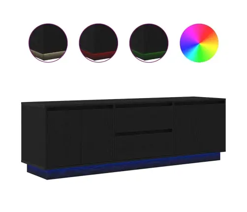 Tv Skapītis Ar Led Apgaismojumu, Melns, 160,5X41X50 Cm Vidaxl