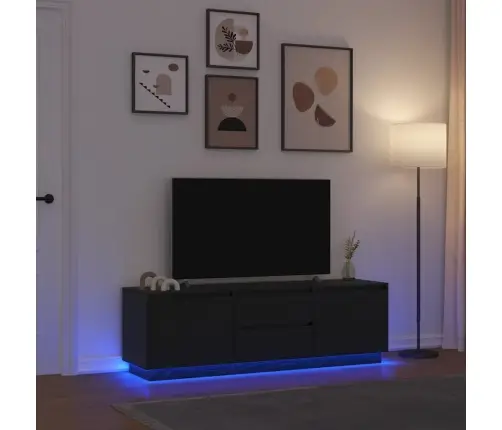 Tv Skapītis Ar Led Apgaismojumu, Melns, 160,5X41X50 Cm Vidaxl