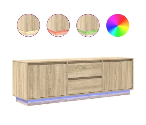 Tv Skapītis Ar Led Apgaismojumu, Ozola Krāsa, 160,5X41X50 Cm Vidaxl