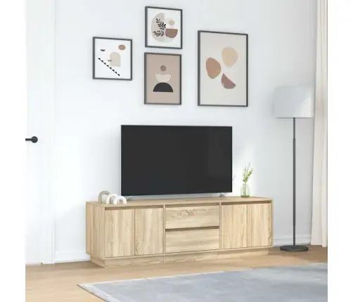 Tv Skapītis Ar Led Apgaismojumu, Ozola Krāsa, 160,5X41X50 Cm Vidaxl