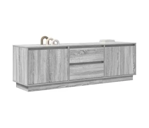 Tv Spintelė Su Led Lemputėmis, Pilka Ąžuolo, 160,5X41X50 Cm