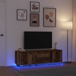 Led-Valgustitega Telerikapp, Vana Puit 160,5X41X50 Cm
