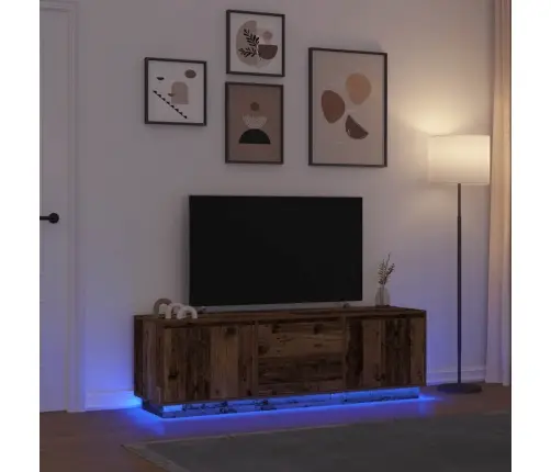 Led-Valgustitega Telerikapp, Vana Puit 160,5X41X50 Cm