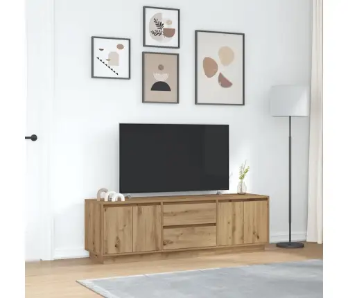 Tv Skapītis Ar Led Gaismiņām, Koka Krāsa, 160,5X41X50 Cm Vidaxl