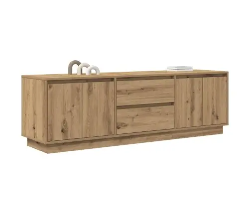 Tv Skapītis Ar Led Gaismiņām, Koka Krāsa, 160,5X41X50 Cm Vidaxl