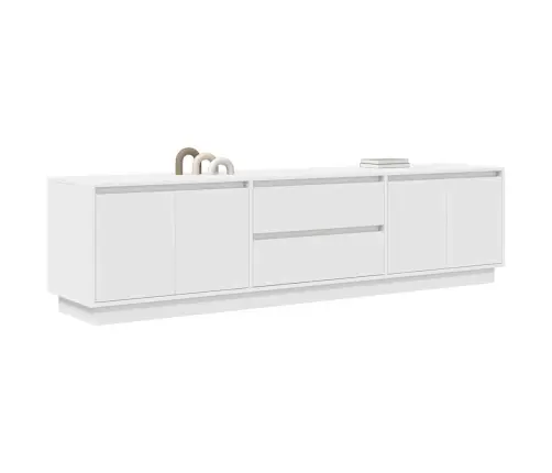 Tv Spintelė Su Led Lemputėmis, Baltos Spalvos, 193,5X41X50 Cm