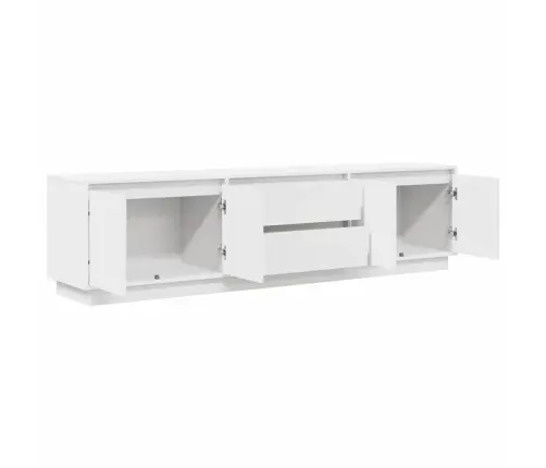 Tv Spintelė Su Led Lemputėmis, Baltos Spalvos, 193,5X41X50 Cm