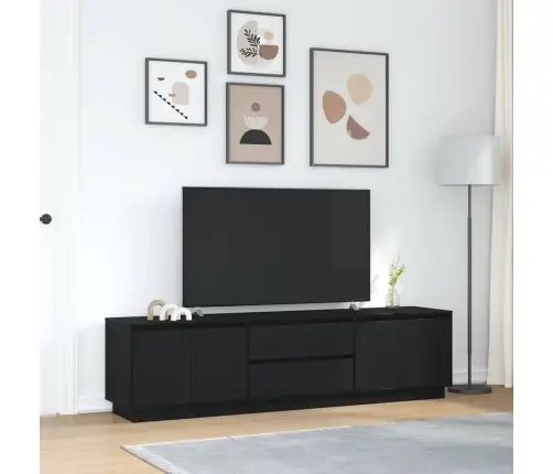 Tv Skapītis Ar Led Apgaismojumu, Melni, 193,5X41X50 Cm Vidaxl