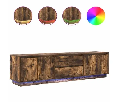 Tv Galdiņš Ar Led Lampiņām, Ozolkoka Krāsa, 193,5X41X50 Cm Vidaxl