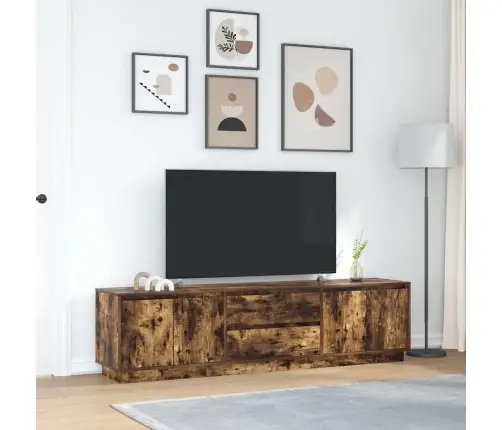 Tv Galdiņš Ar Led Lampiņām, Ozolkoka Krāsa, 193,5X41X50 Cm Vidaxl