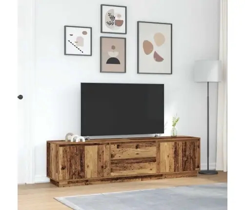 Led-Valgustitega Telerikapp, Vana Puit 193,5X41X50 Cm