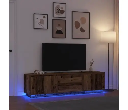 Led-Valgustitega Telerikapp, Vana Puit 193,5X41X50 Cm